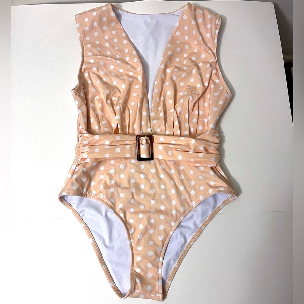 Sports Illustrated Polka Dot One Piece Swimsuit Women’s Size Large NWT